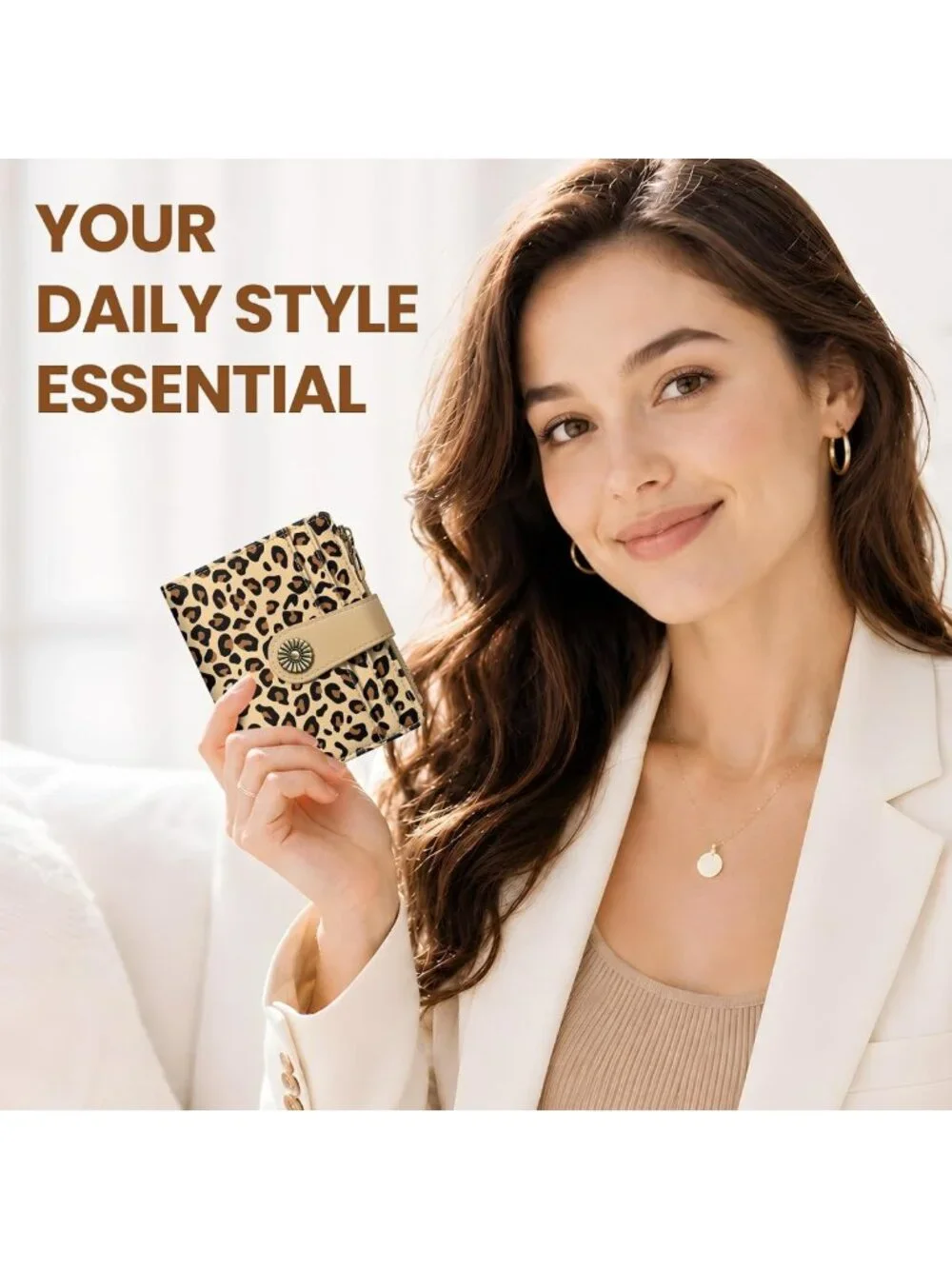 Cute Vegan Leather Small Wallet for Women, RFID Bifold Card Holder, 10 Slots